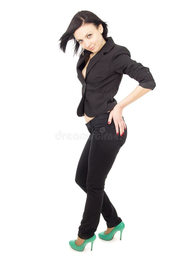 Slim girl sits stock photo. Image of bodycare, confident - 29570444