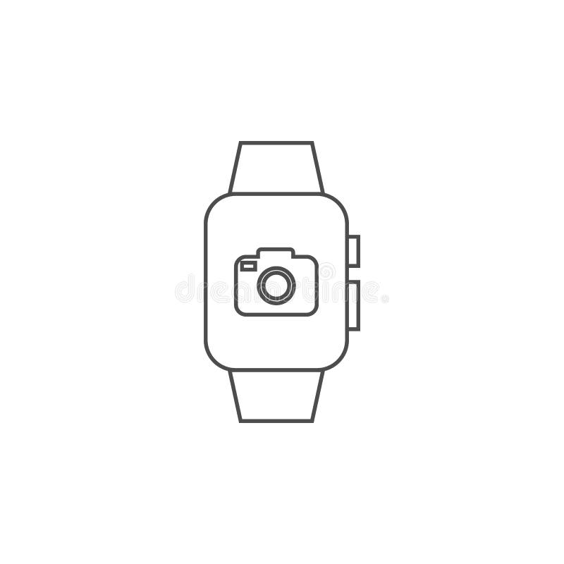 slim horloge met camerapictogram Element voor mobiel concept en Web apps Dun lijnpictogram voor websiteontwerp en ontwikkeling, a vector illustratie slim horloge met camerapictogram Element voor mobiel concept en Web apps Dun lijnpictogram voor websiteontwerp en ontwikkeling, a vector illustratie