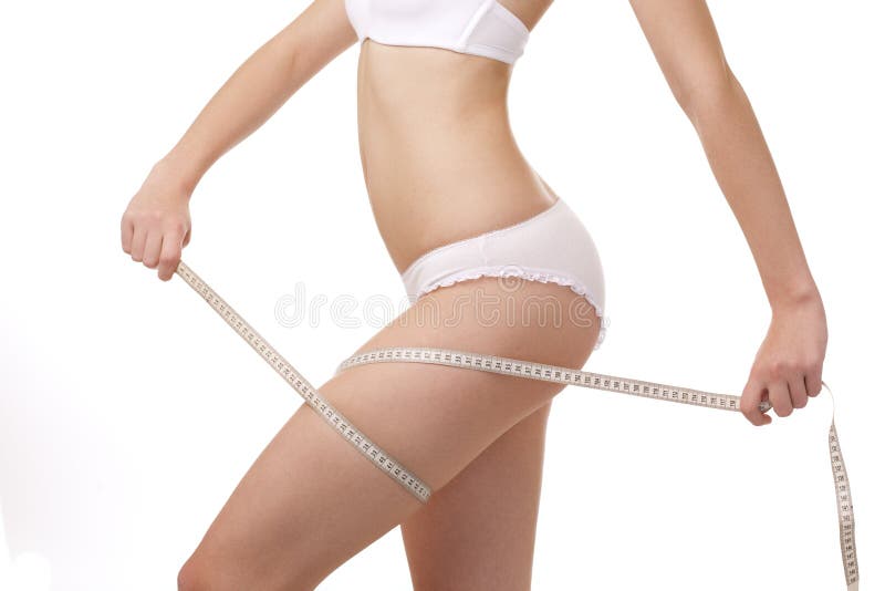 Slim Woman Measuring Waist with Tape Measure Stock Image - Image of beauty,  fitness: 37824873