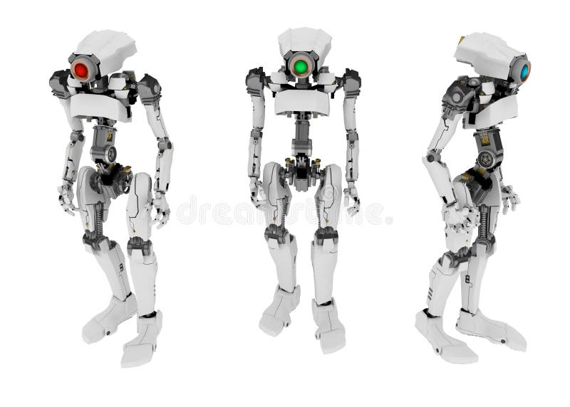 Slim Robot, 3 vector illustration
