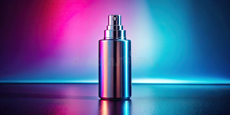 Elegant Monokrom Sprayflaska med Surreal Gradientbakgrund Minimalistisk Design för Modern Estetik vektor illustrationer