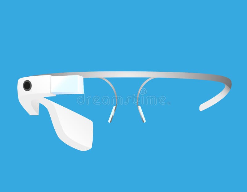 Smart Google glass technologies on the blue background. Smart Google glass technologies on the blue background