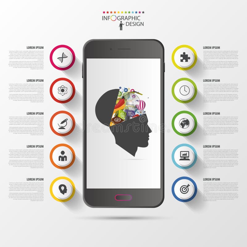Slimme Telefoon Infographics Modern vectorontwerpmalplaatje Vector illustratie stock illustratie Slimme Telefoon Infographics Modern vectorontwerpmalplaatje Vector illustratie stock illustratie