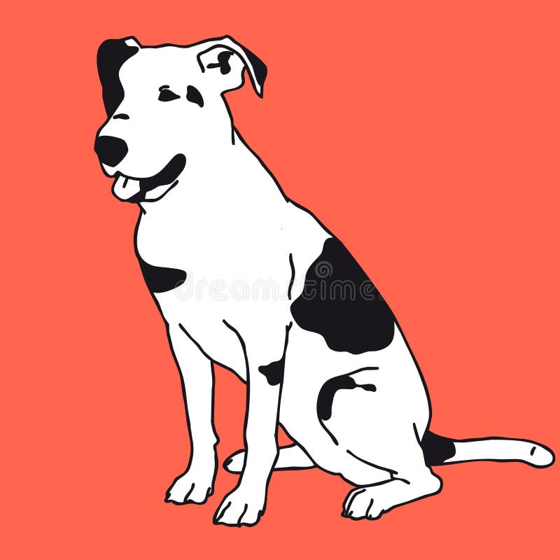 Slimme zwart-witte hond Man beste vriend vector illustratie Slimme zwart-witte hond Man beste vriend vector illustratie