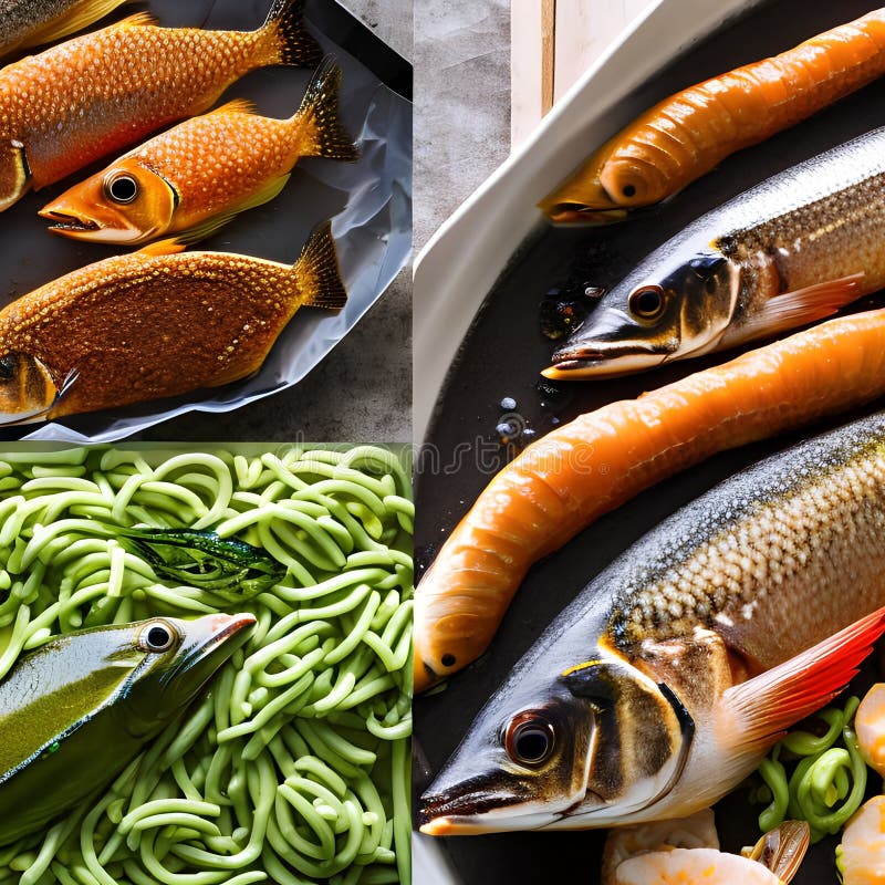 A Slimy and Shiny Texture with Wet Fish and Fresh Seafood2, Generative ...