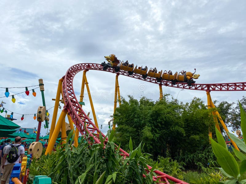 The Slinky Dog Dash Roller Coaster Ride in Toy Story Land at Hollywood ...