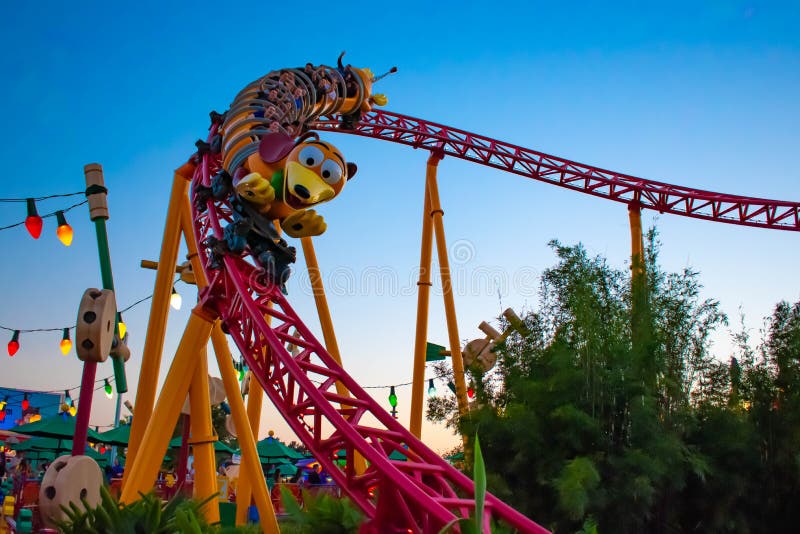 Orlando, Florida, March 27, 2019. Slinky Dog Dash rollercoaster in Toystory land at Hollywood Studios in  Walt Disney World  1. Orlando, Florida, March 27, 2019. Slinky Dog Dash rollercoaster in Toystory land at Hollywood Studios in  Walt Disney World  1