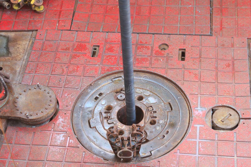 Slip on the rotary table while drilling oil well and pipe