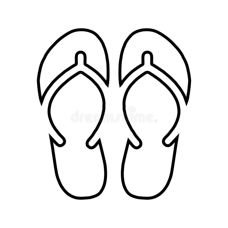 Slipper, Footwear Line Icon. Outline Vector Stock Illustration ...