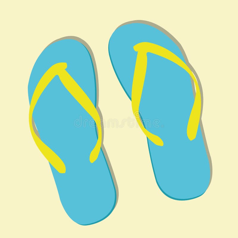 Yellow Slipper Top View. Women`s Beach Or Indoor Shoes Stock ...