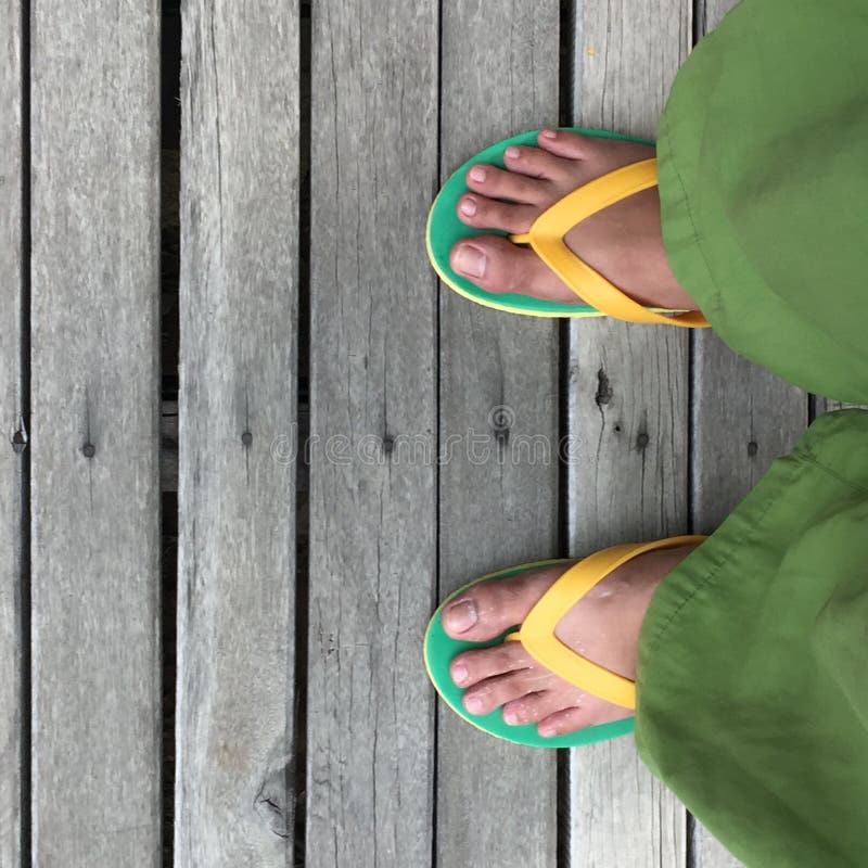 Slipper on wooden floor stock image. Image of fashion 75345381