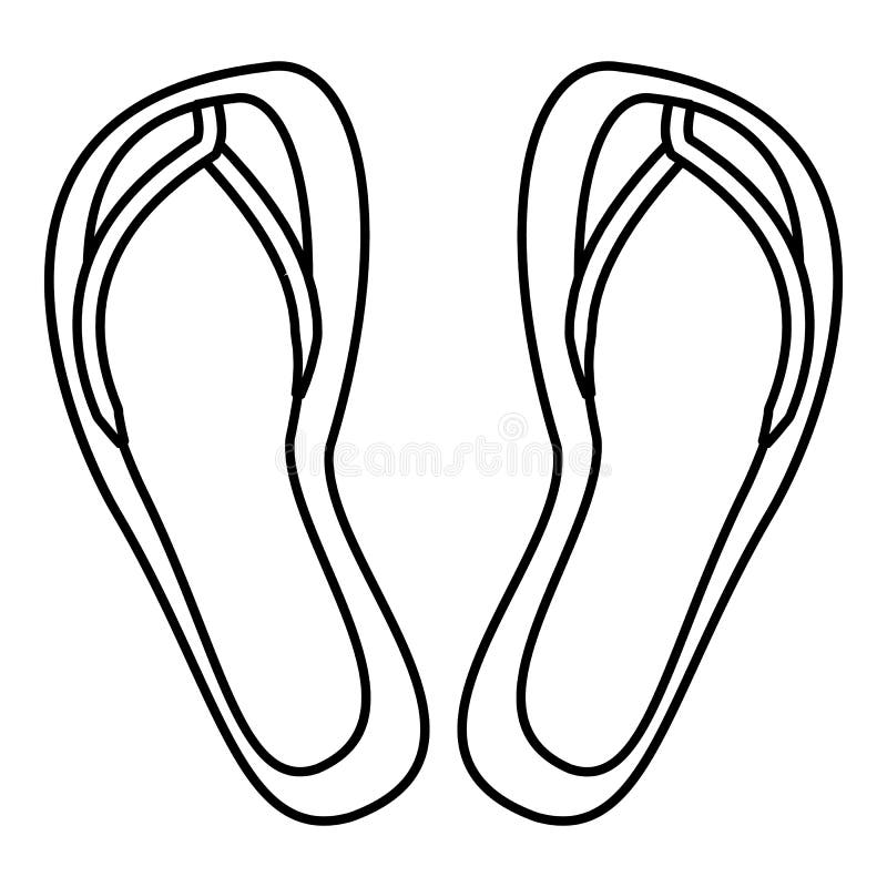 Slippers Icon, Outline Style Stock Vector - Illustration of sand, logo ...