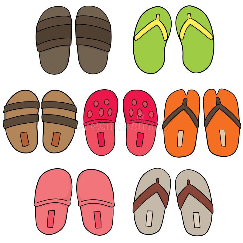 Vector set of slippers stock vector. Illustration of household - 119222412