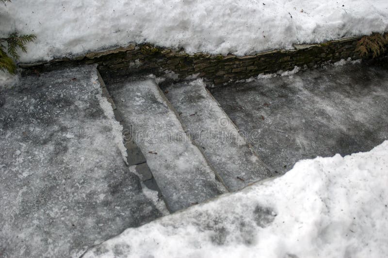 Steps under ice stock photo. Image of slippery, outside 268609146