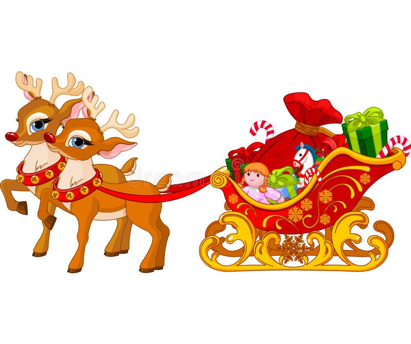 Slitta del Babbo Natale royalty illustrazione gratis Slitta del Babbo Natale royalty illustrazione gratis