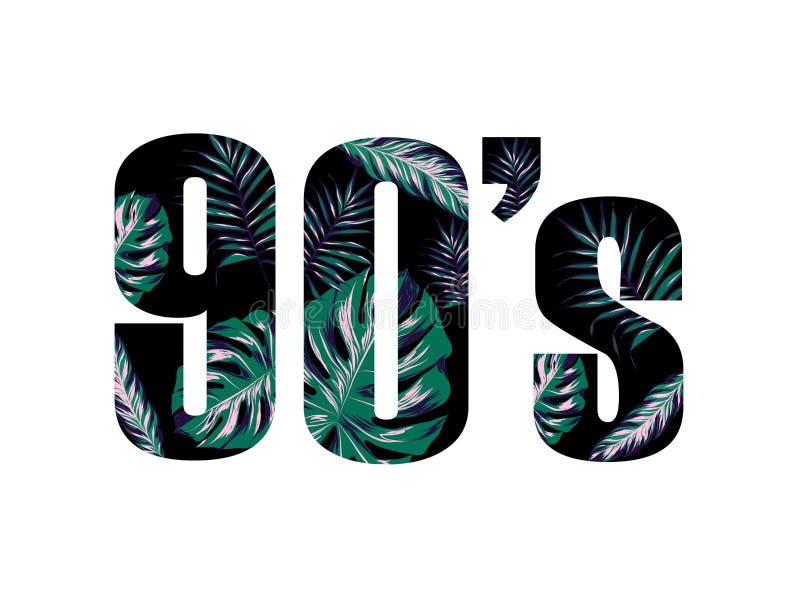 slogan 90 met boombladeren Perfectioneer voor decor zoals affiches, muurkunst, totalisatorzak, t-shirtdruk, sticker, prentbriefka vector illustratie slogan 90 met boombladeren Perfectioneer voor decor zoals affiches, muurkunst, totalisatorzak, t-shirtdruk, sticker, prentbriefka vector illustratie