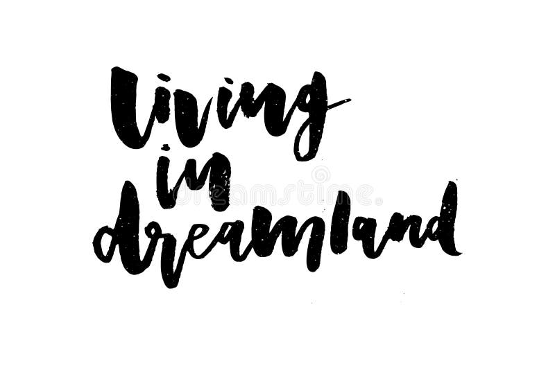 Sloganu Dreamland zwrota druku mody literowania graficzna wektorowa kaligrafia royalty ilustracja Sloganu Dreamland zwrota druku mody literowania graficzna wektorowa kaligrafia royalty ilustracja