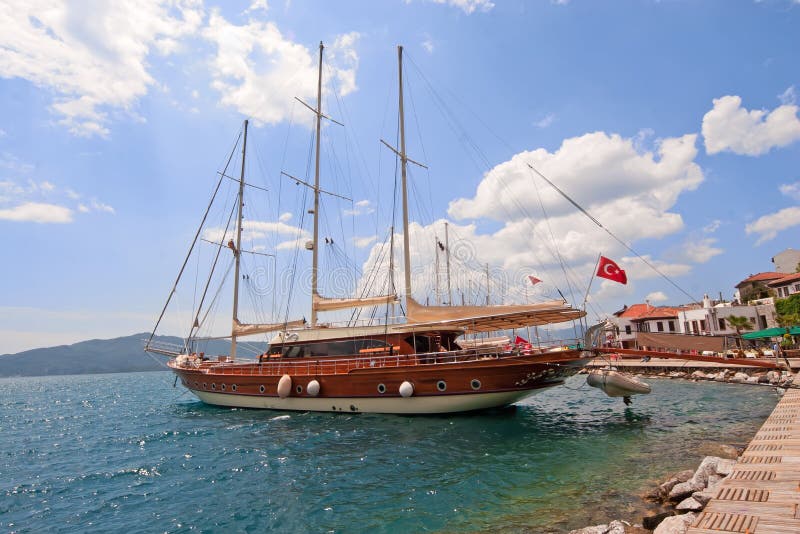 Gullet in the bay in Marmaris, Turkey. Gullet in the bay in Marmaris, Turkey