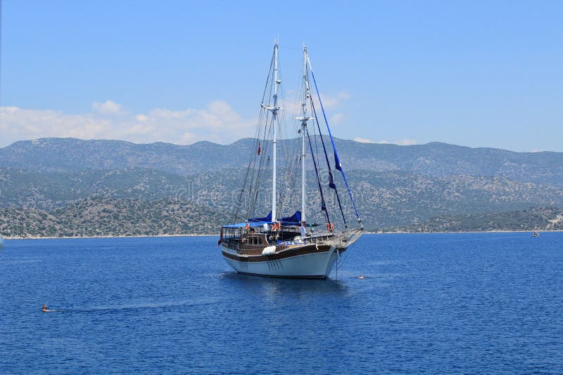 Gullet sailing on Kekova, Antalya. Gullet sailing on Kekova, Antalya