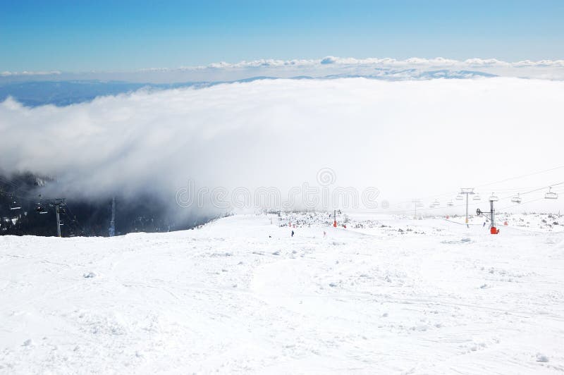 The slope in Strbske Pleso ski resort