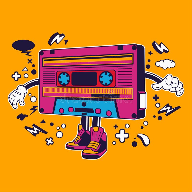 Cassette Tape Character Stock Illustrations 502 Cassette Tape