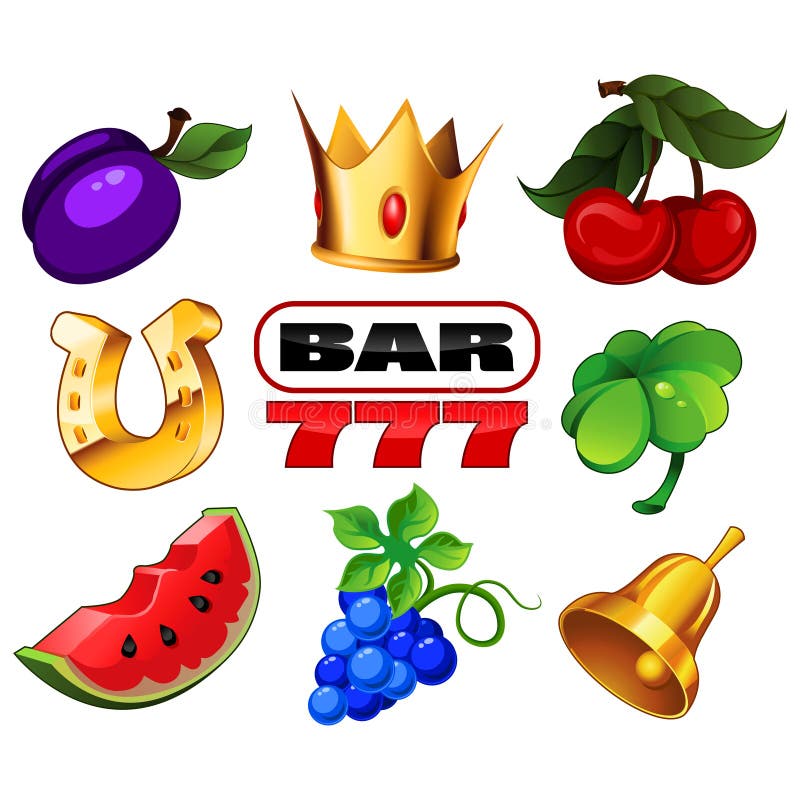 Slot machine icons. stock illustration Slot machine icons. stock illustration