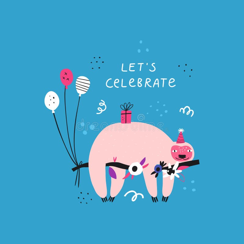Download Sloth Birthday Stock Illustrations - 785 Sloth Birthday ...