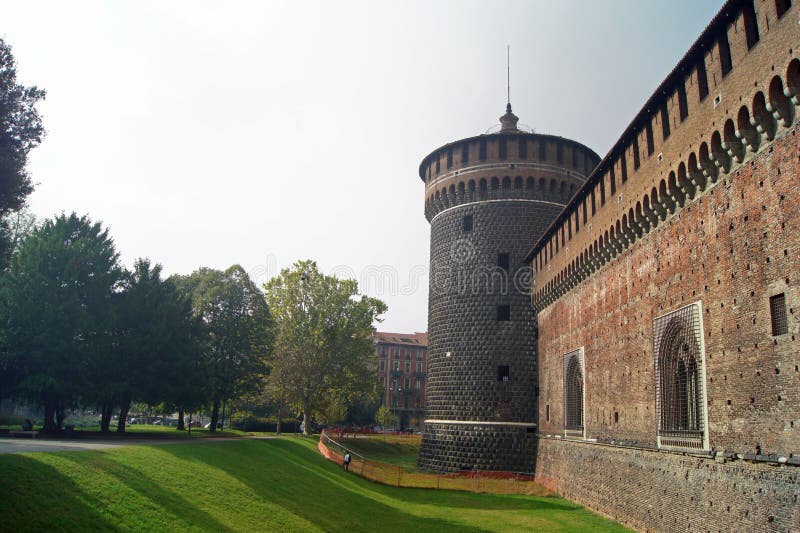 Slottmilan sforza fotografering för bildbyråer