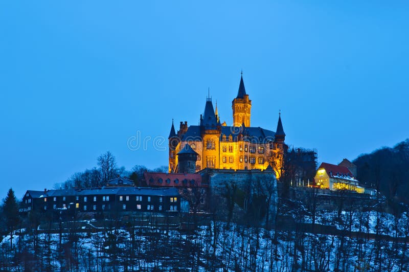 slottnattwernigerode royaltyfri fotografi slottnattwernigerode royaltyfri fotografi
