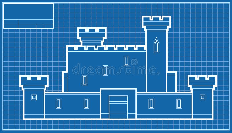 Slottritning royaltyfri illustrationer
