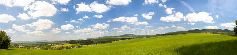 Slovak countryside landscape with fertile fields and lush green