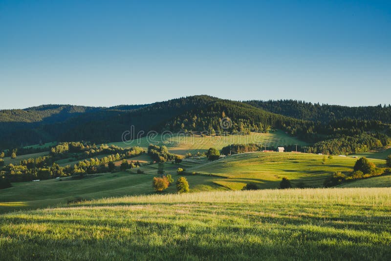 Slovak countryside, meadows in middle europe