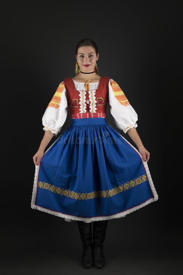 Beautiful girl in Slovak folk dress