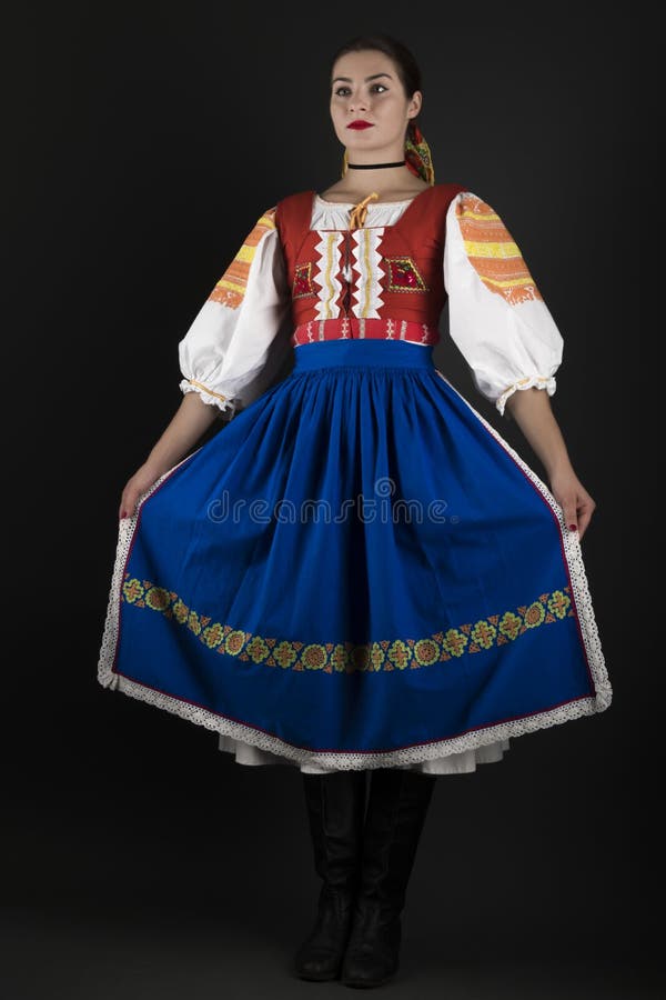 Beautiful girl in Slovak folk dress
