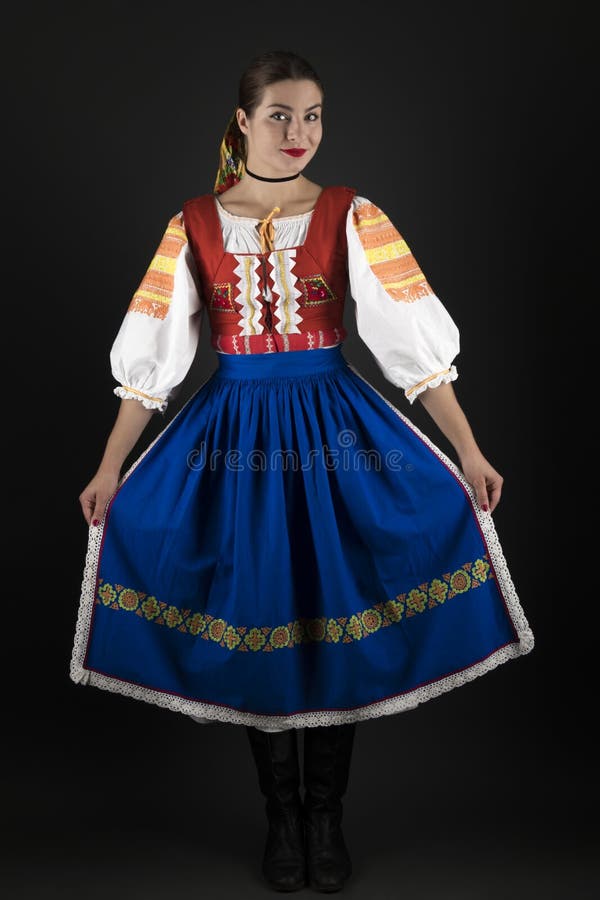 Beautiful girl in Slovak folk dress