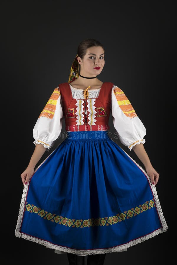 Beautiful girl in Slovak folk dress