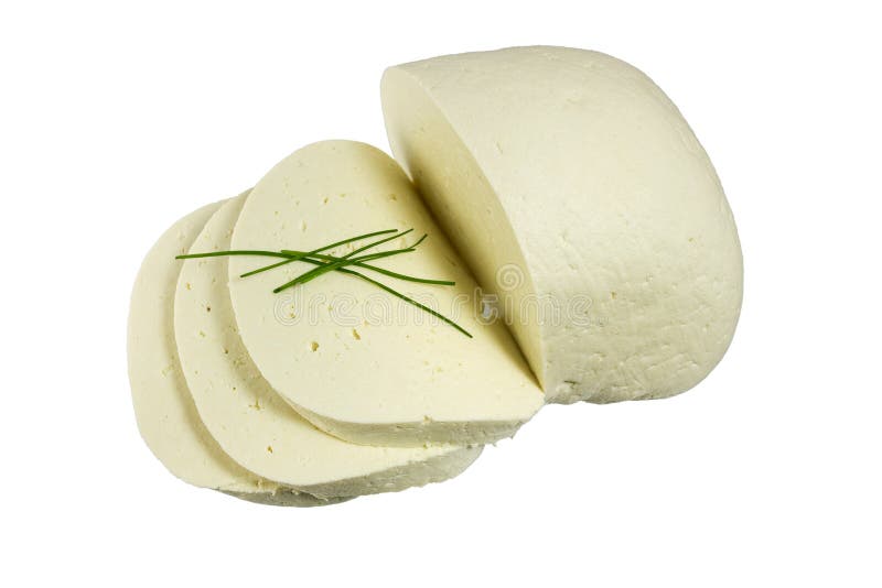 Slovak Sheep s Milk Cheese, slice and isolated