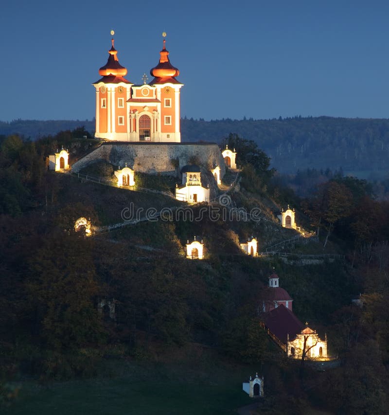 Slovakia - Calvary in Banska Stiavnica at night