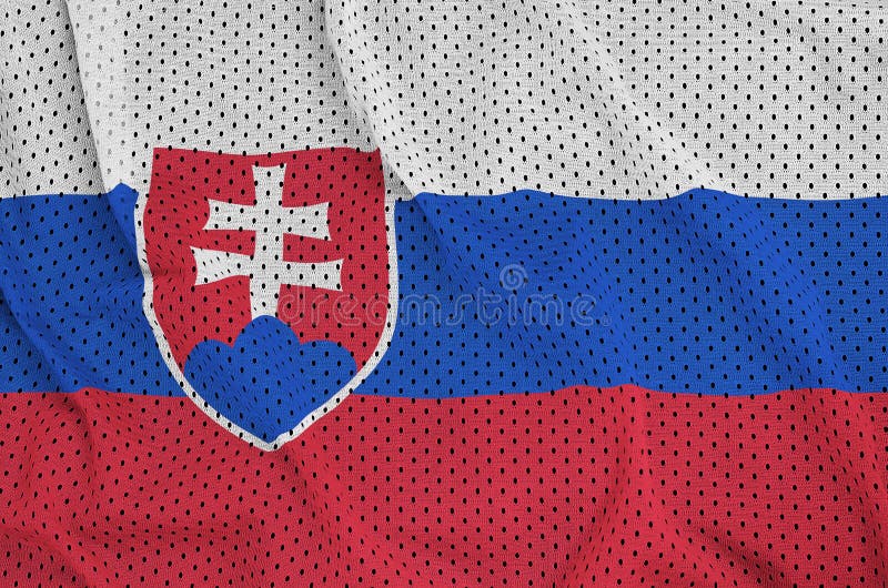 Slovenská vlajka natištěná na polyesterové nylonové sportovní síťované tkanině