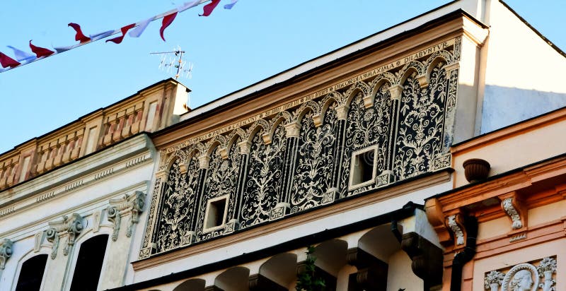 A Beautiful Architectural Monument in the Old, Historical City Center - Presov, Slovakia, Europe stock photo A Beautiful Architectural Monument in the Old, Historical City Center - Presov, Slovakia, Europe stock photo