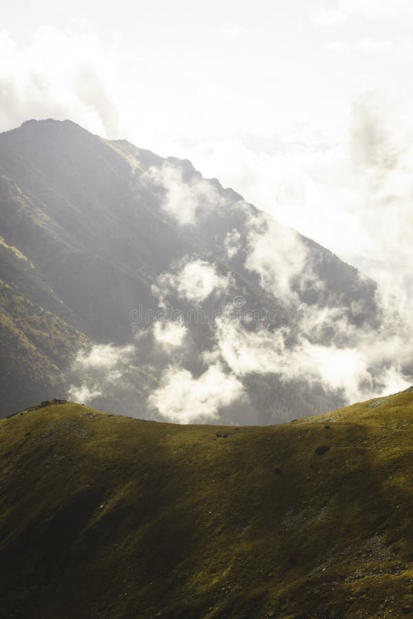 Slovakian carpathian mountains in autumn. - vintage film look