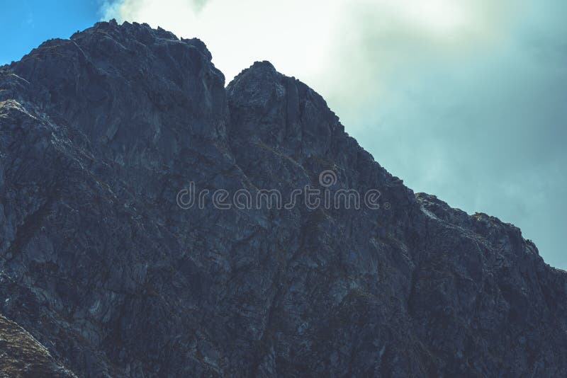 Slovakian carpathian mountains in autumn. rock textures on walls