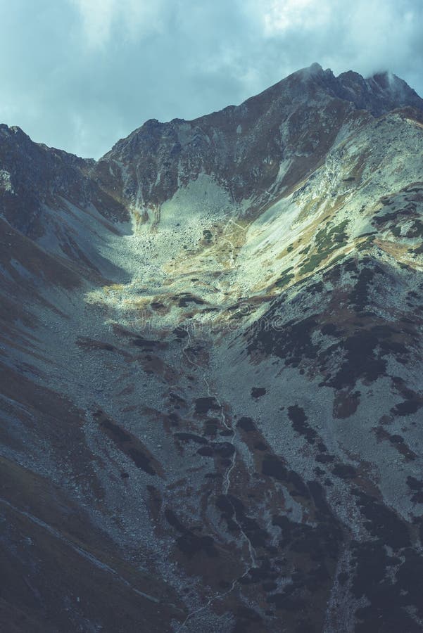 Slovakian carpathian mountains in autumn. rock textures on walls