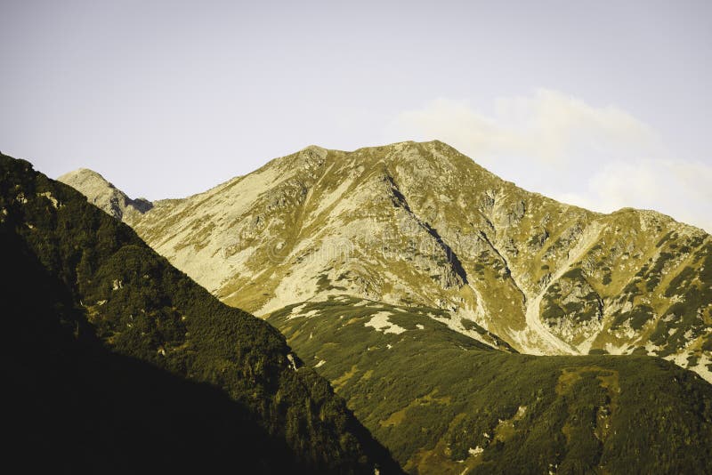 Slovakian carpathian mountains in autumn. sunny hill tops in sum