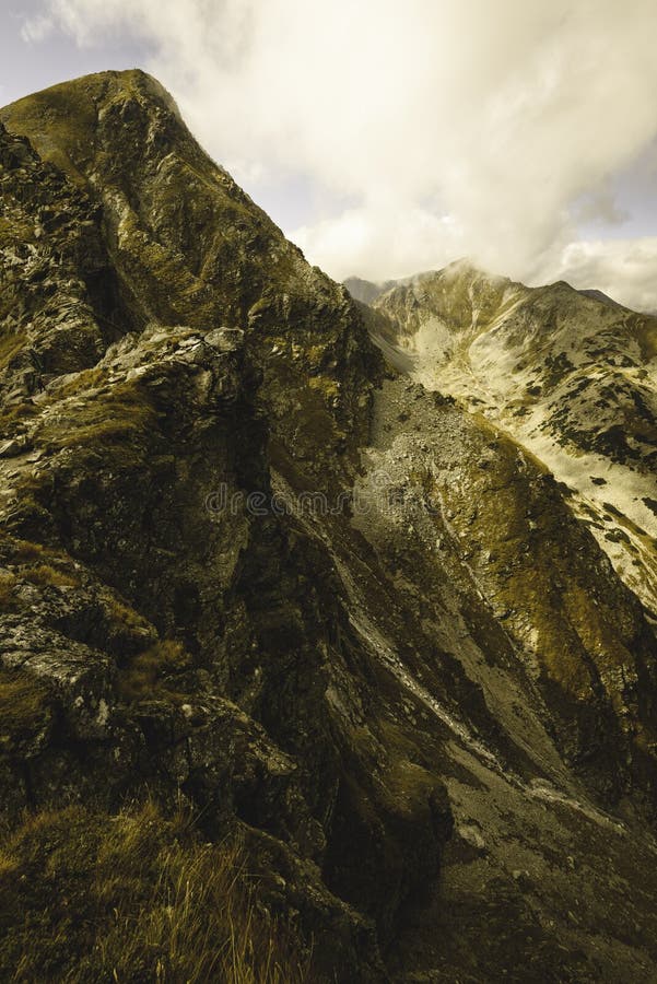 Slovakian carpathian mountains in autumn. - vintage film look