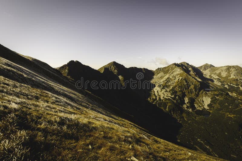 Slovakian carpathian mountains in autumn. - vintage film look