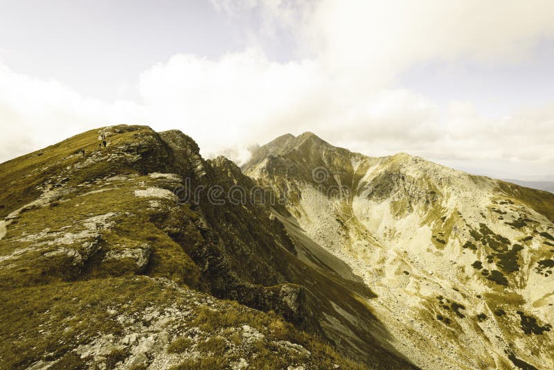 Slovakian carpathian mountains in autumn. - vintage film look