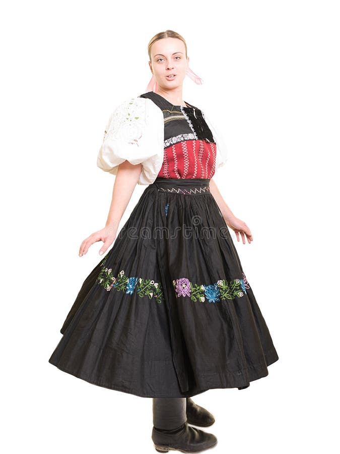 Slovakian Folk Costume - Embroidered Traditional Dress Stock Image ...