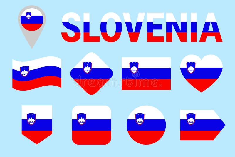 Slovenia flaga kolekcja Slowen flaga ustawiać Wektorowy mieszkanie odizolowywać ikony z stanu imieniem Tradycyjni kolory Sieć, sp royalty ilustracja Slovenia flaga kolekcja Slowen flaga ustawiać Wektorowy mieszkanie odizolowywać ikony z stanu imieniem Tradycyjni kolory Sieć, sp royalty ilustracja