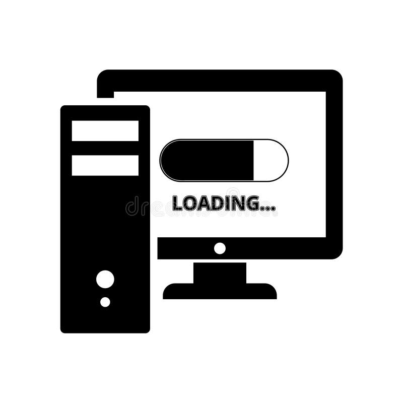 Slow computer icon slow connection sign loading icon stock vector